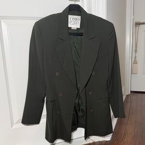 OMO Norma Kamali Black Double-Breasted Blazer